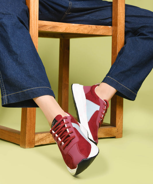 Chunky Lace-Up Sneakers with Cushioned Sole