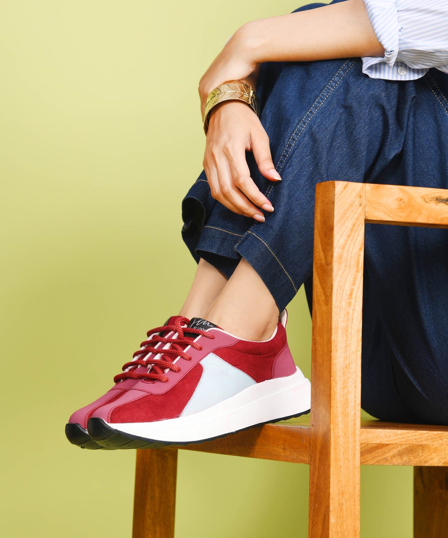 Chunky Lace-Up Sneakers with Cushioned Sole