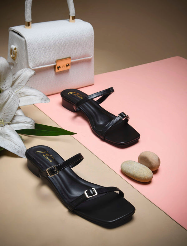 Toe-Ring Sandals | Minimalist Summer Footwear | JM Looks Black