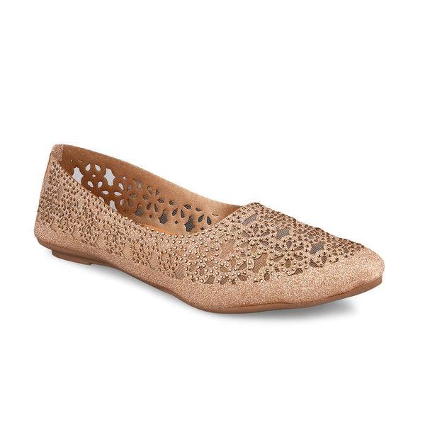 Embellished Cut-Work Pointed-Toe Ballerinas: Flats for Women & Girls Sultan