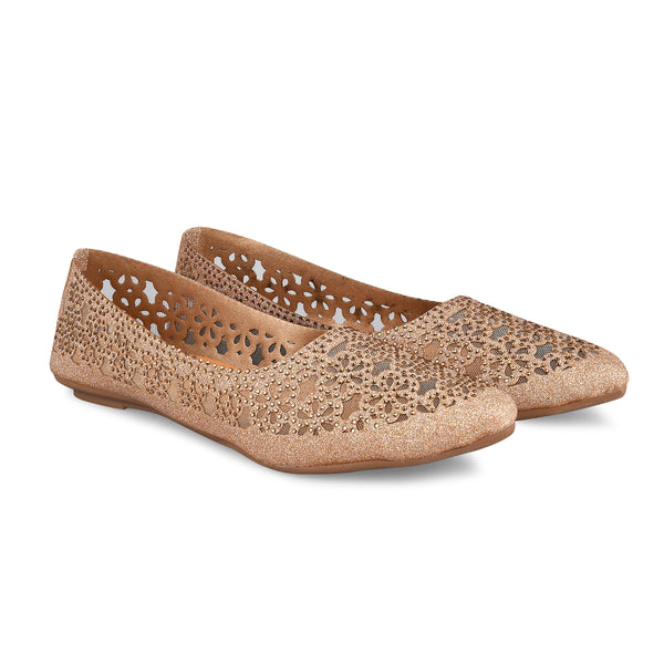 Embellished Cut-Work Pointed-Toe Ballerinas: Flats for Women & Girls Sultan