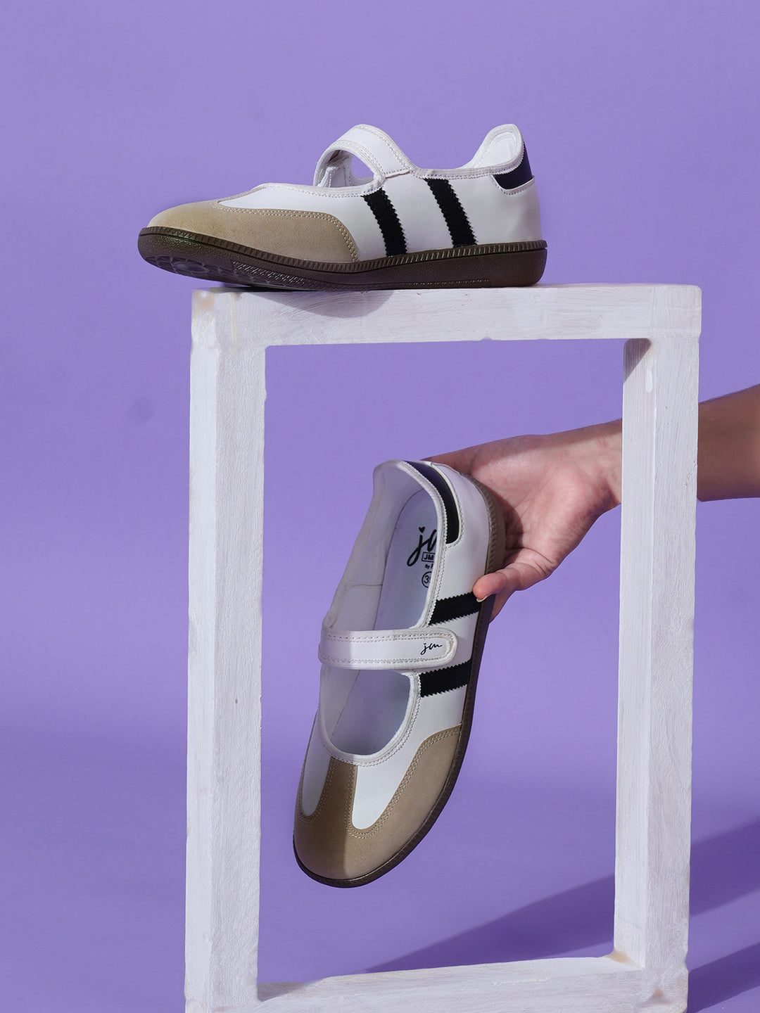 Women Velcro Strap Panel Ballet Sneakes