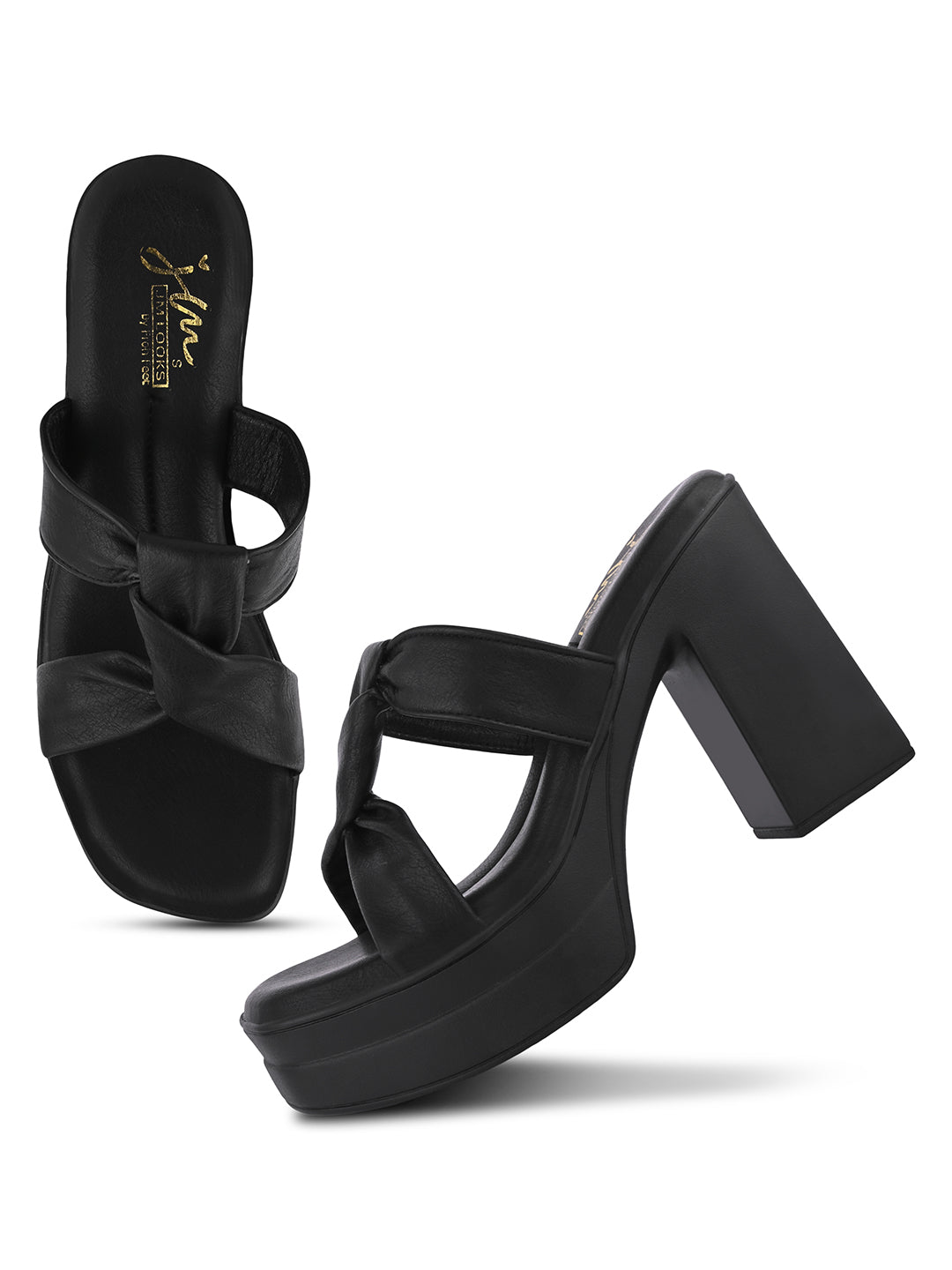 Knotted Strap Platform High Heel Mules for Women