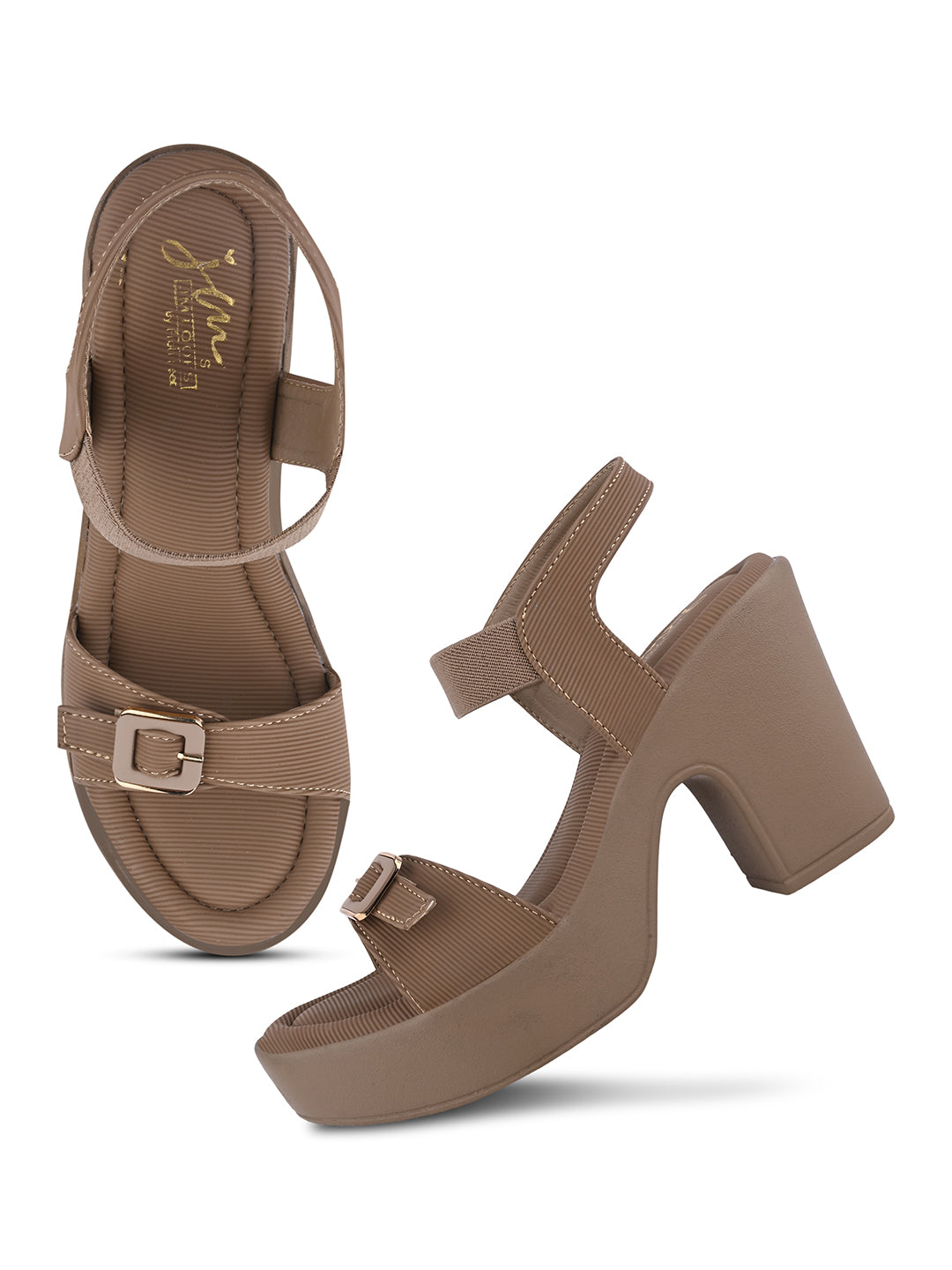 Buckle Strap Platform Block Heel Women Sandals