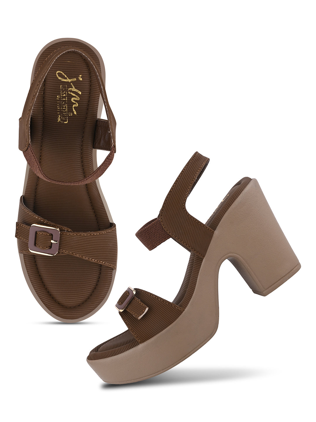 Buckle Strap Platform Block Heel Women Sandals