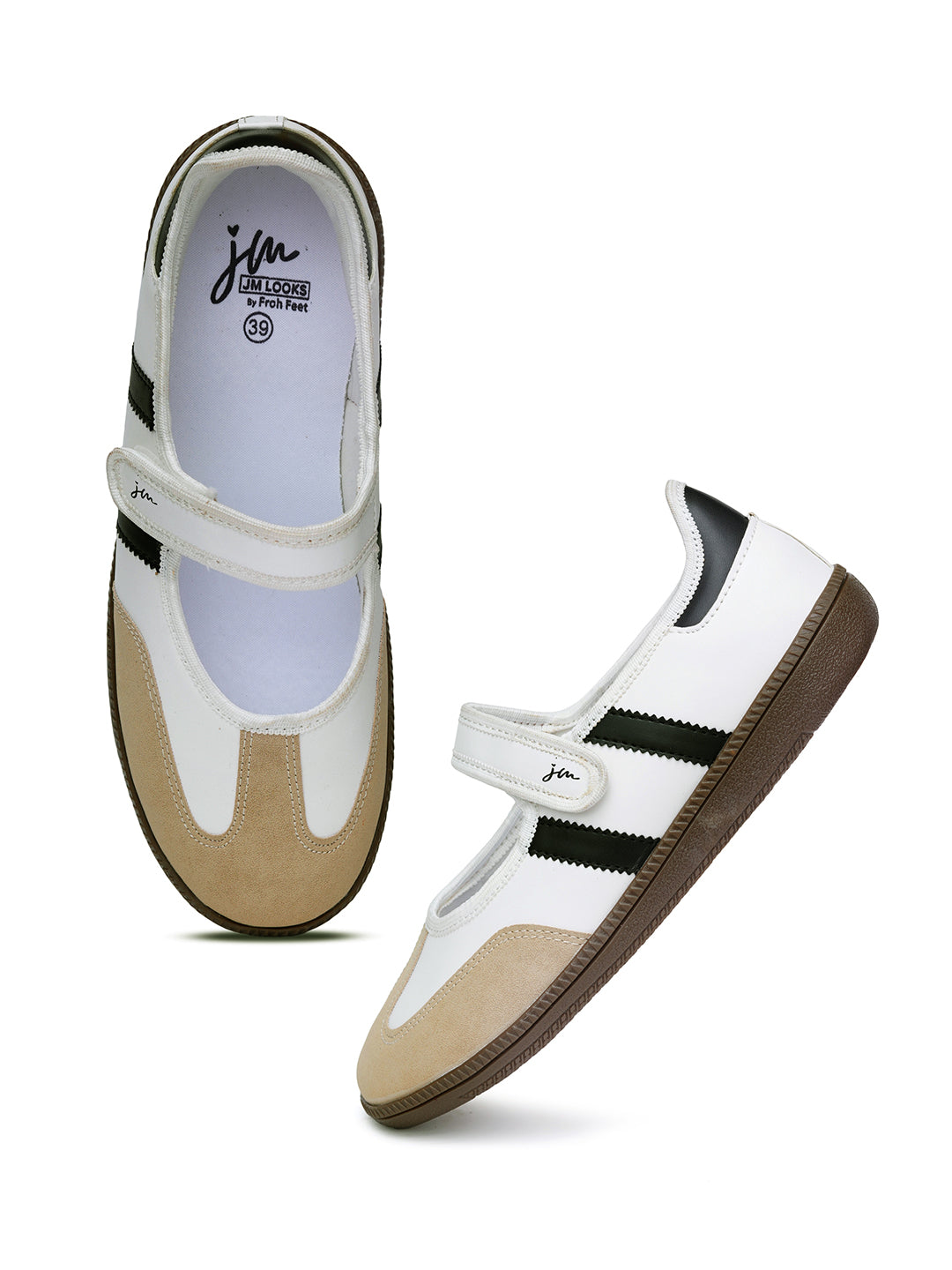 Women Velcro Strap Panel Ballet Sneakes