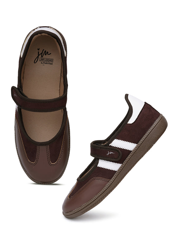 Women Velcro Strap Panel Ballet Sneakes