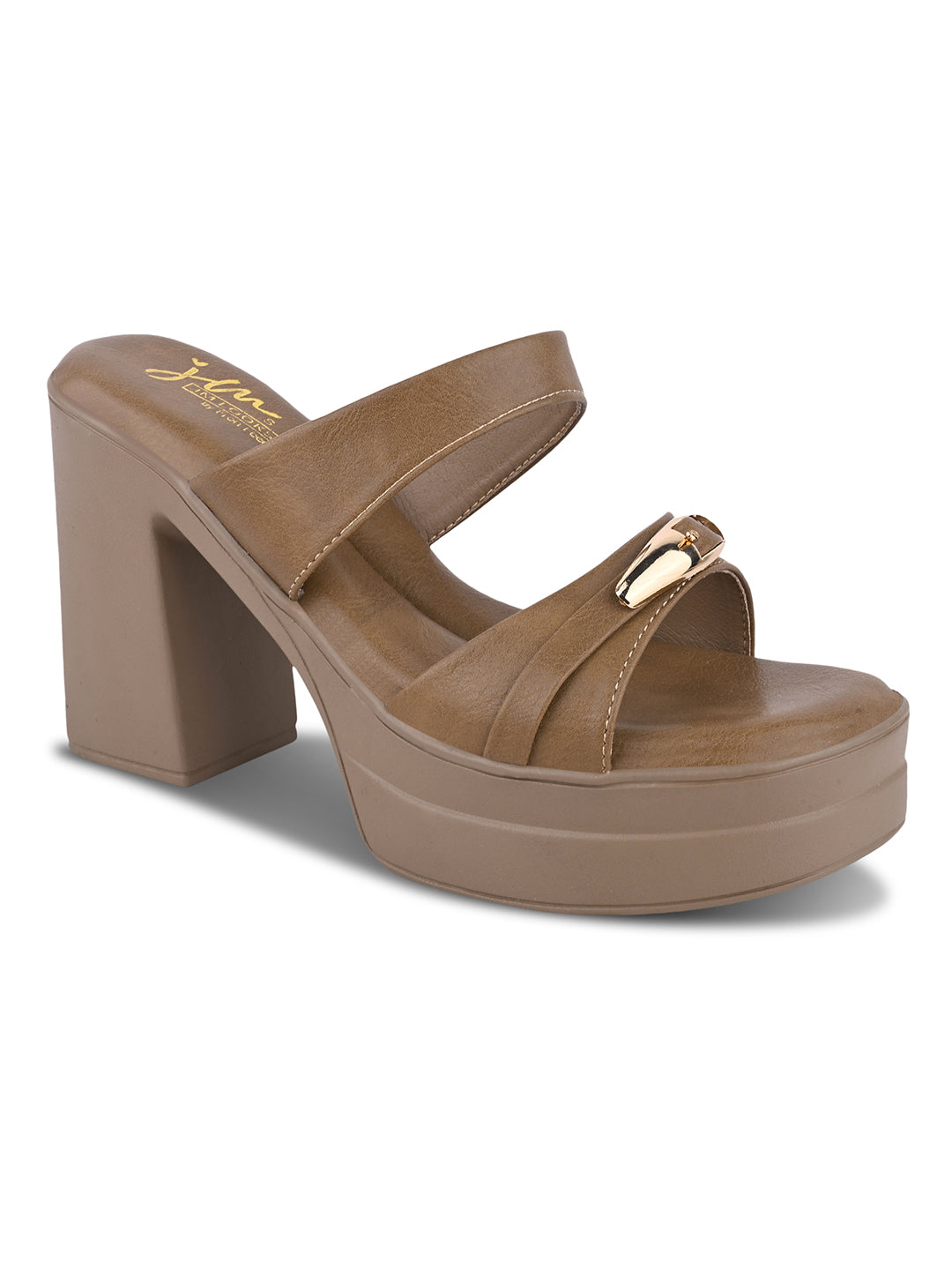 Metallic Accent Platform High Heel Sandals for Women