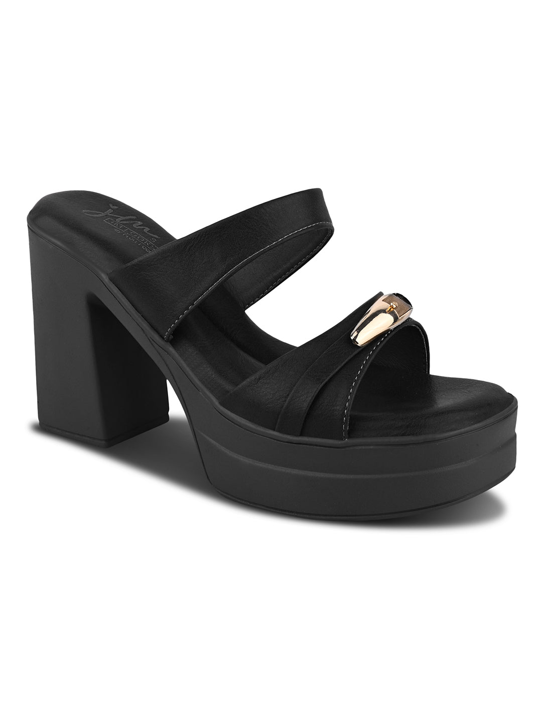 Metallic Accent Platform High Heel Sandals for Women