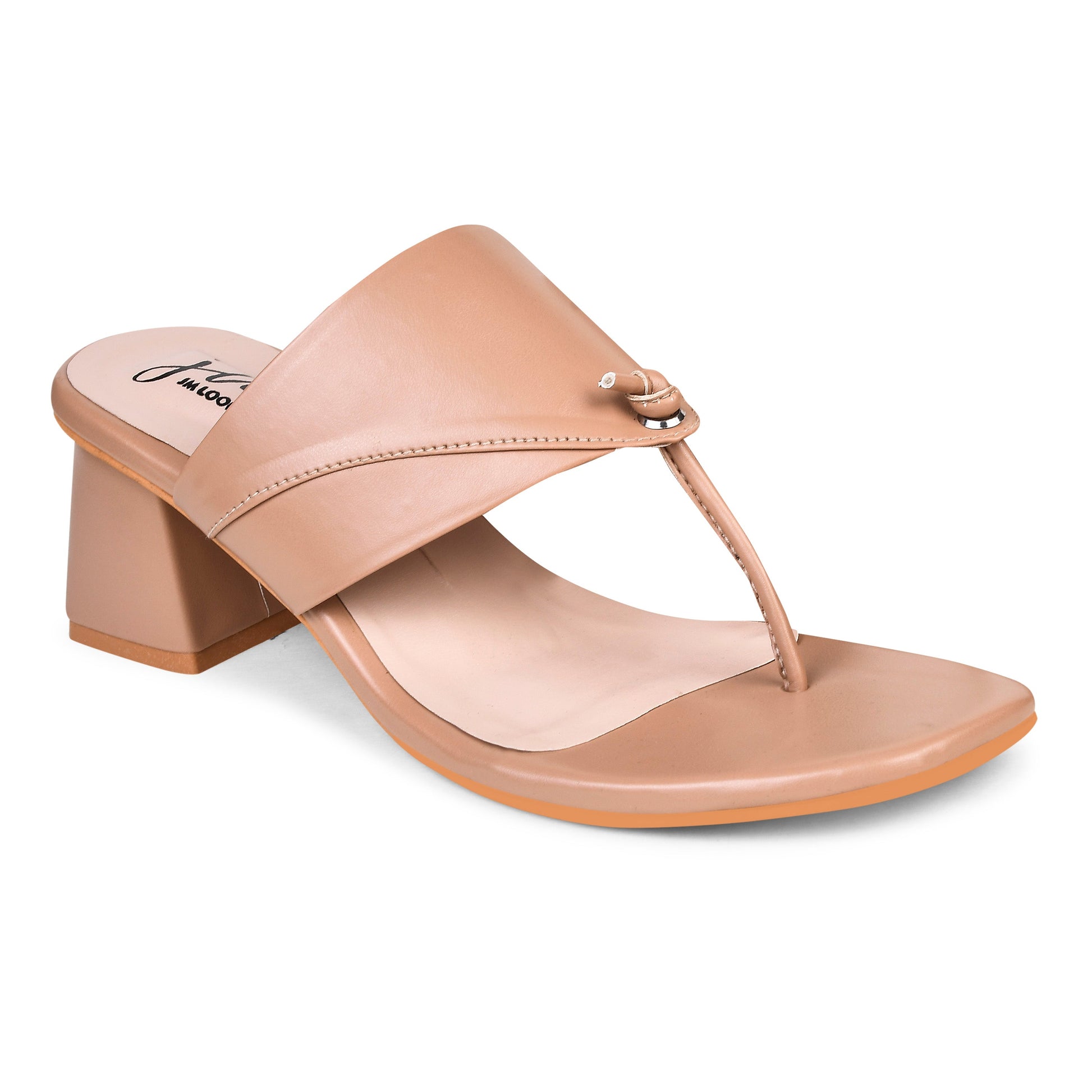Women’s block heel sandals with wide strap and toe-loop detail Sultan