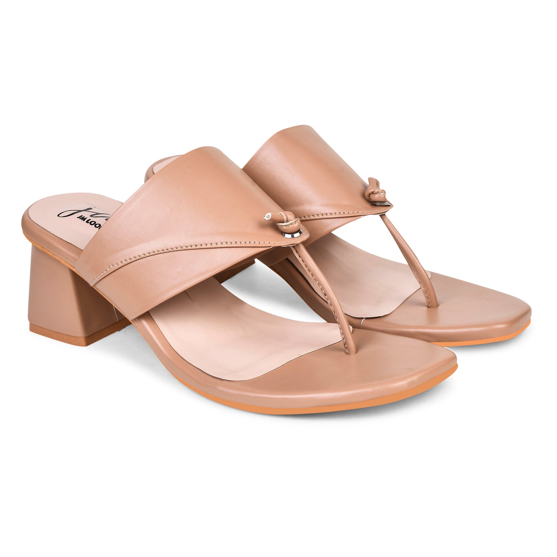Women’s block heel sandals with wide strap and toe-loop detail Sultan