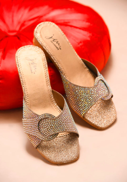JM Looks women's mules with an embellished strap and a buckle-like detail
 Copper