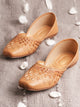 Women Embellished Slip-On Flat jutti in Tan / 36