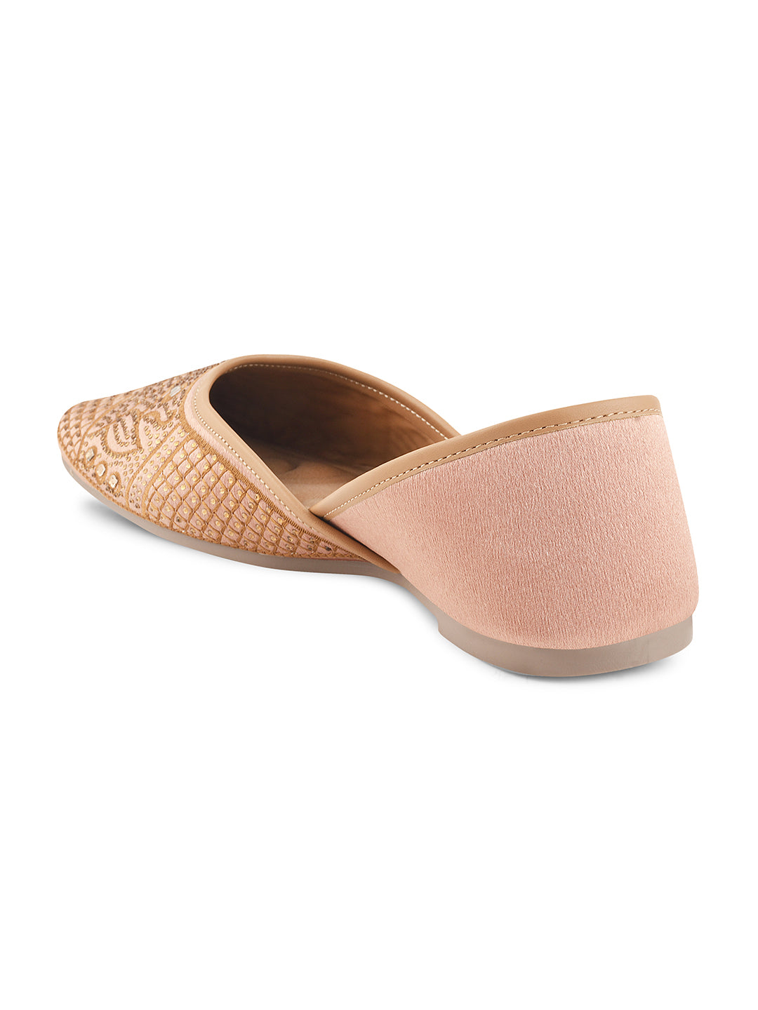 JM Looks women's juttis with intricate embellishments and a traditional design
 Beige
