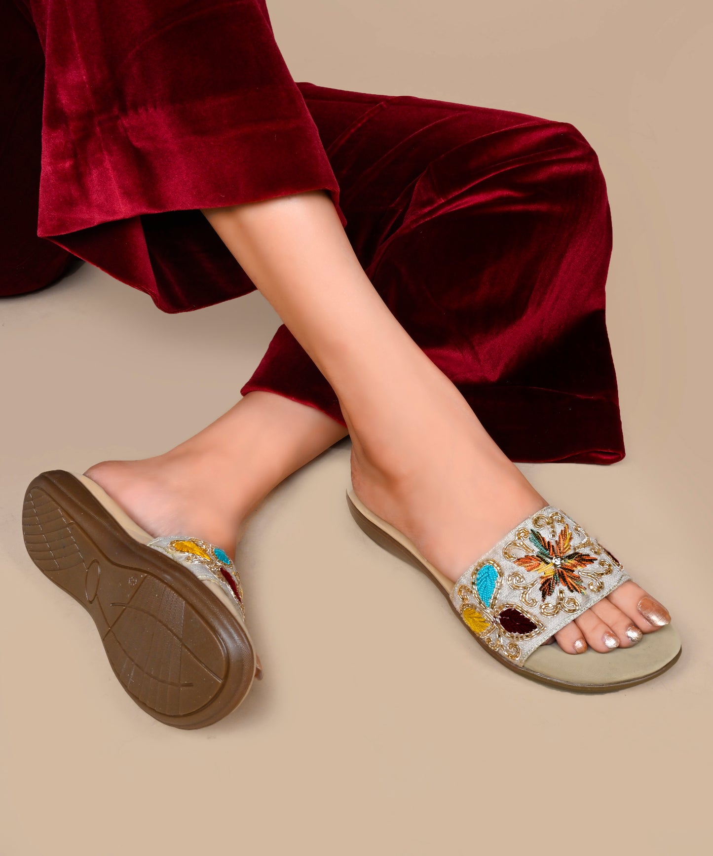 Festive Wear Handmade Embroidered Flats