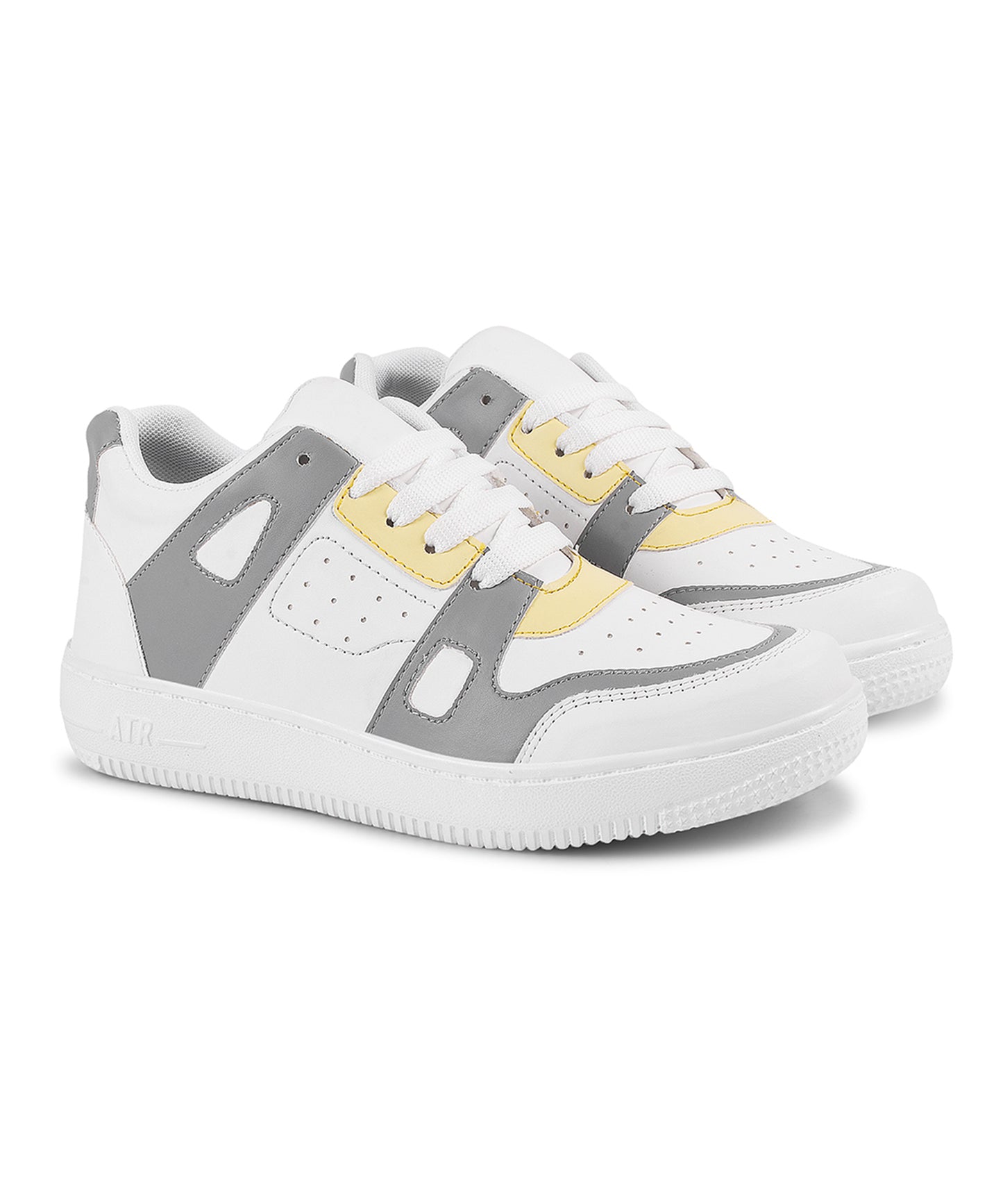 Jm Looks Women's White-Blue Sports Sneakers – Lightweight Running Shoes Grey