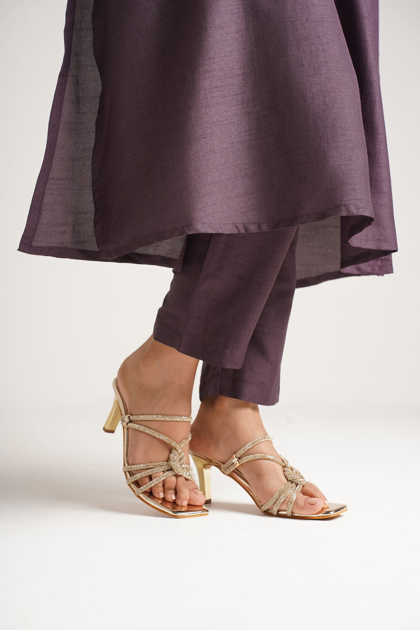 Jm Looks dazzling embellished strappy stiletto sandals
 Golden