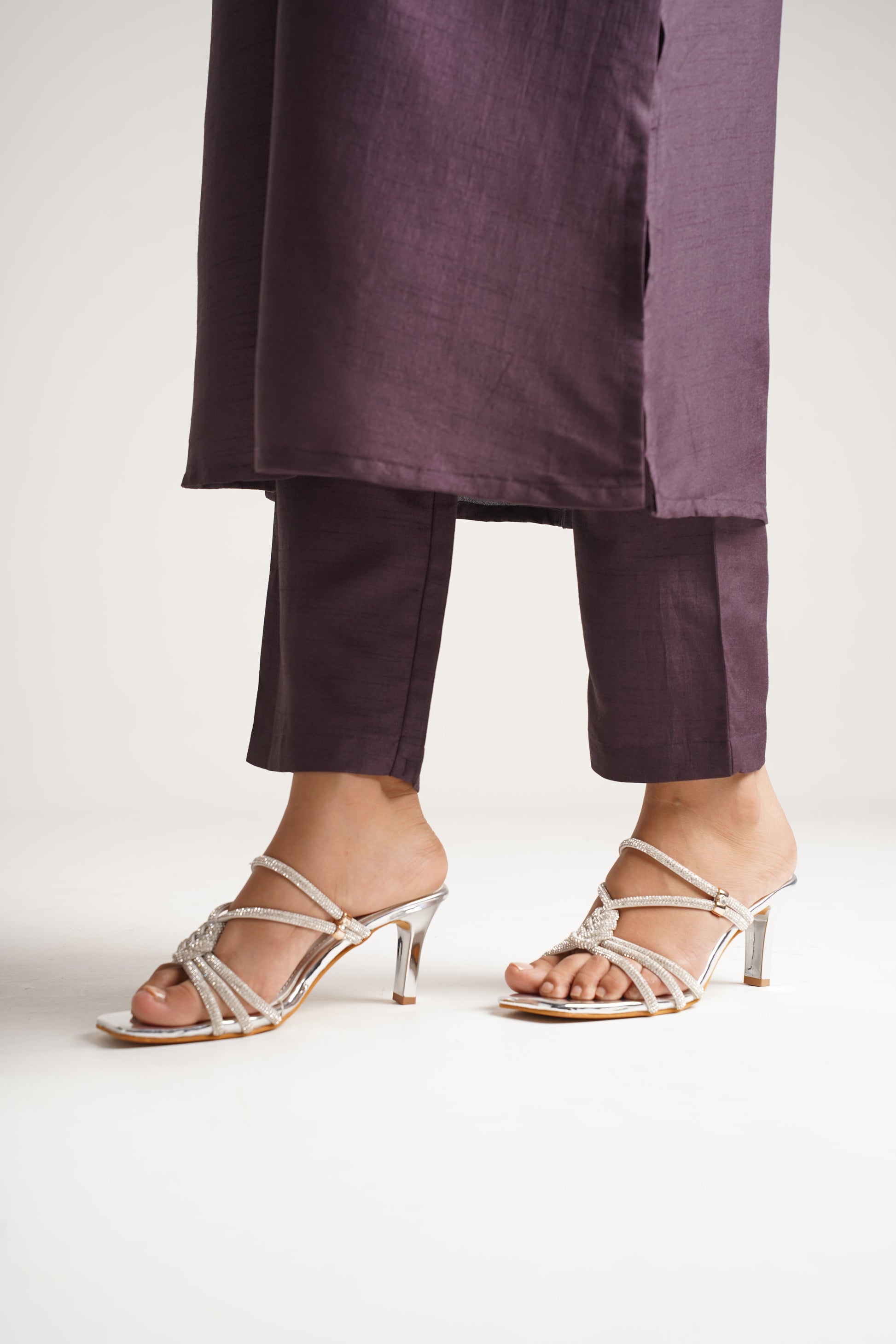 Jm Looks dazzling embellished strappy stiletto sandals
 Silver