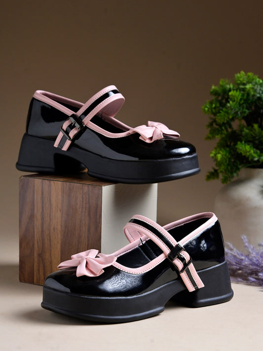 Women wearing Mary Jane Shoes Black