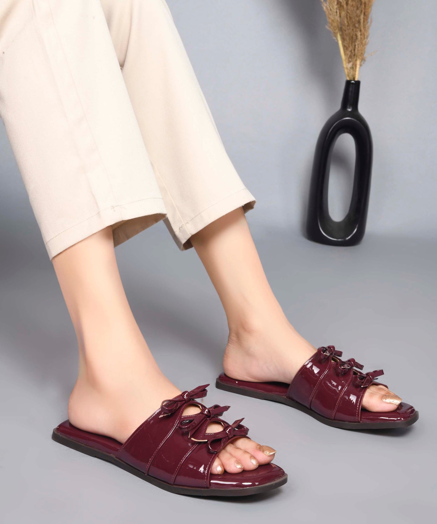 Bow Detail Square-Toe Flats