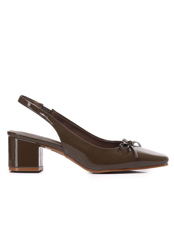 Women Block Heels Sandals Brown