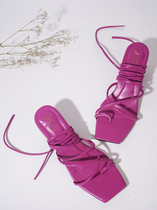 Mid Top Block Gladiators: Lace-Up Sandals for Women & Girls BarbiePink
