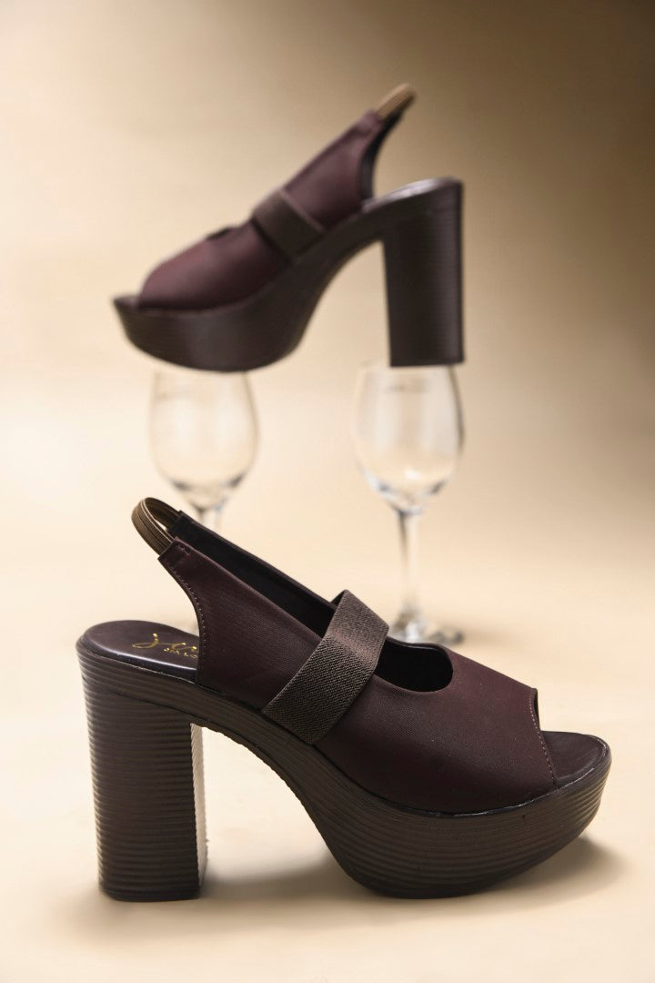 JM Looks women's platform sandals with a peep toe, midfoot strap, and slingback
 Brown
