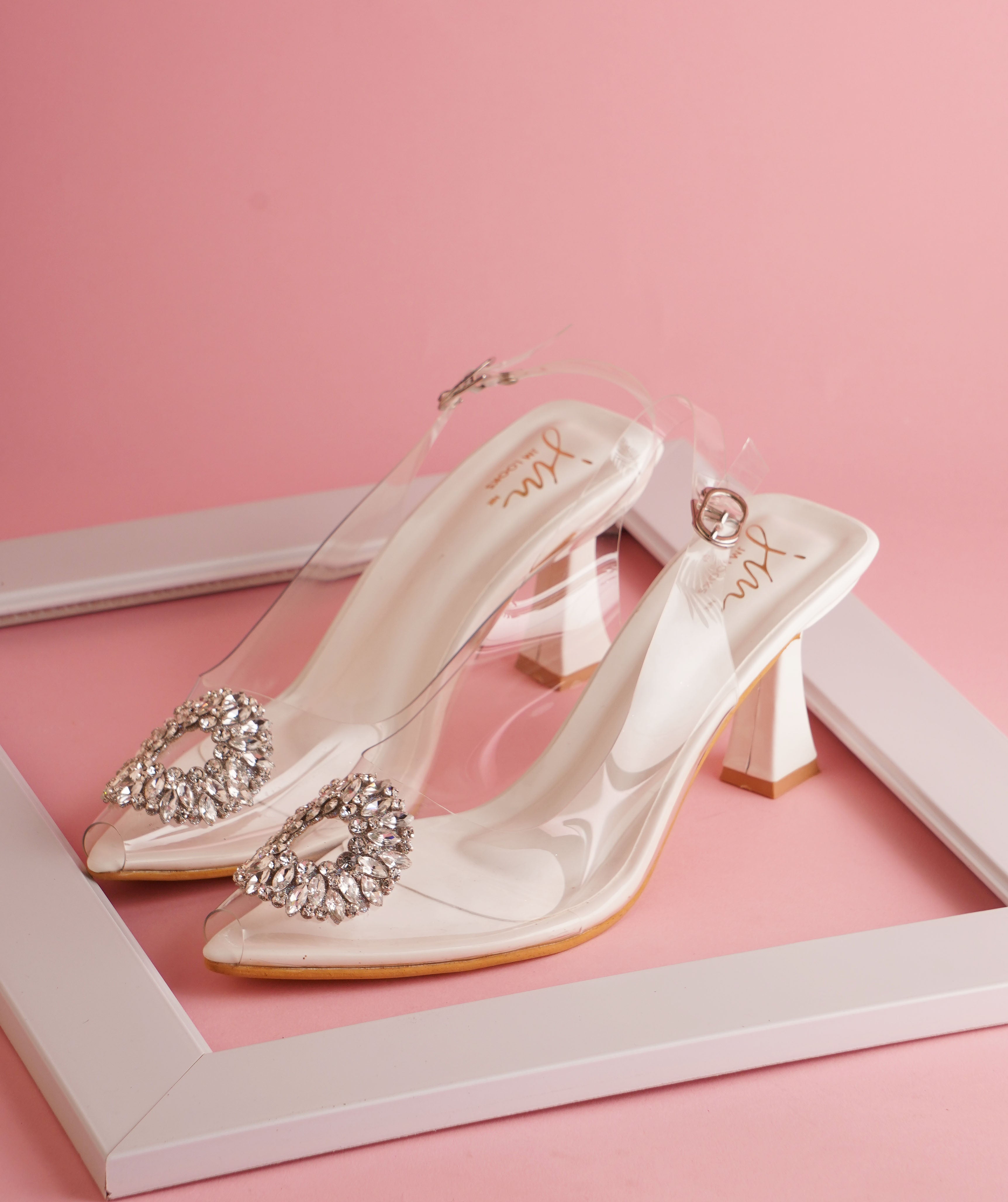 Transparent Heel with Ankle Strap