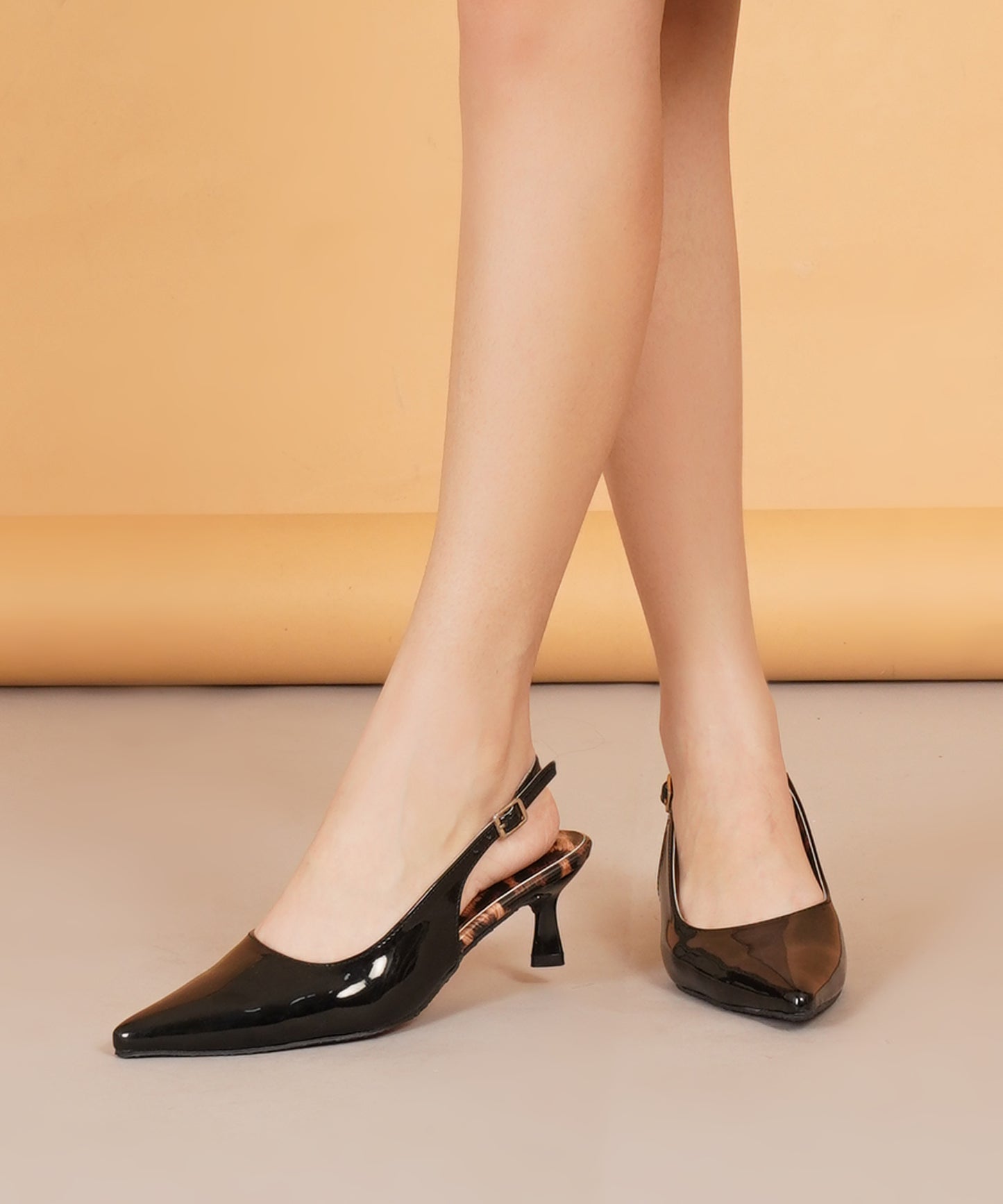 Chic Kitten Heel Slingback Pumps