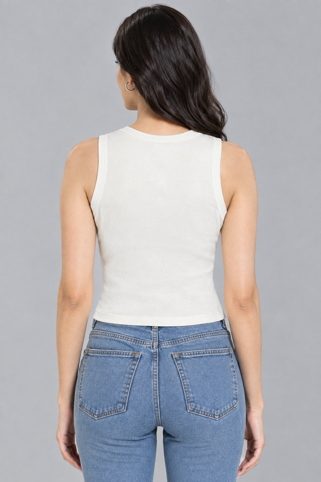 JM Looks Women Off-White Ribbed Tank Top – INSTINCT Snake Graphic