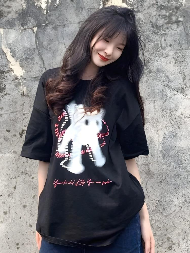 Black Oversized Graphic Printed T-Shirt
