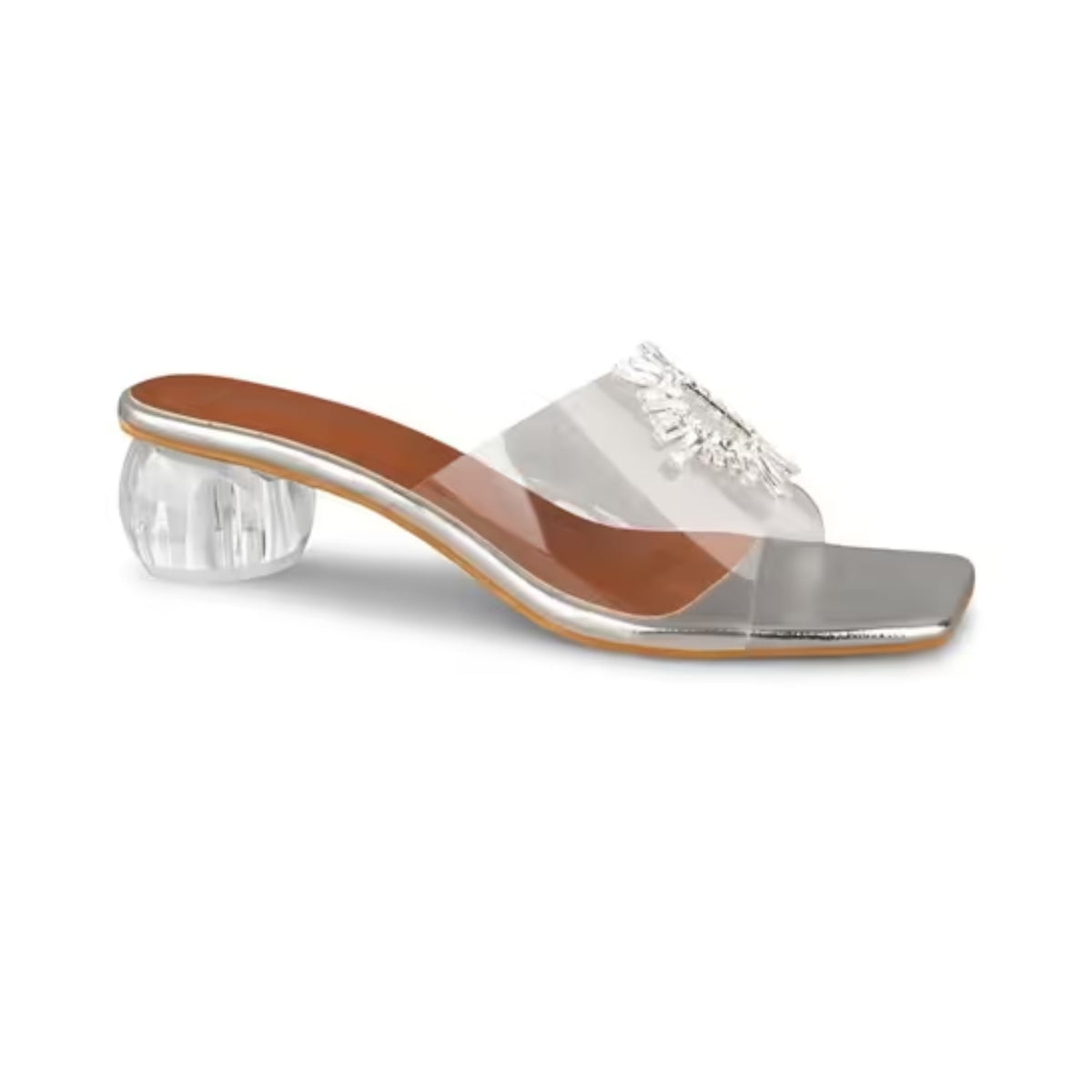Embellished Block Party Heels for Women and Girls at JM LOOKS Silver