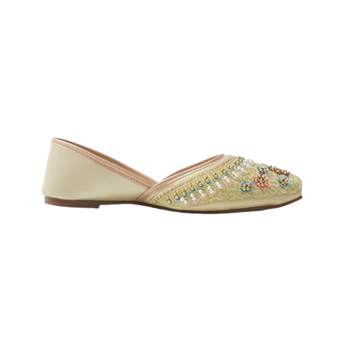 traditional floral embroidered juttis beadwork Pista