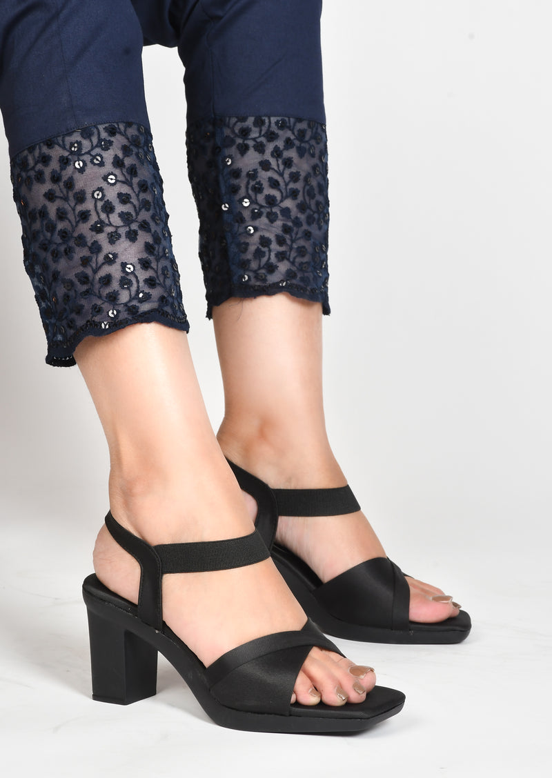Shop Now Chunky Sandals with Ankle Strap  for Women's & Girls at JM LOOKS Black