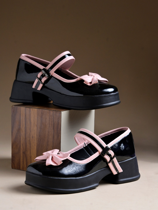 mary jane shoes heels Black