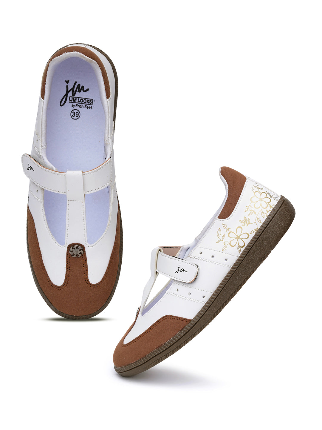 Women T-Strap Embellished ballet Sneaker Shoes