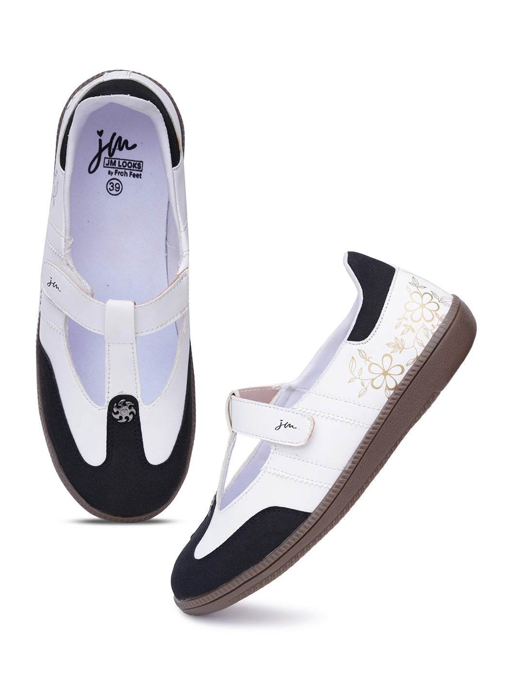 Women T-Strap Embellished ballet Sneaker Shoes