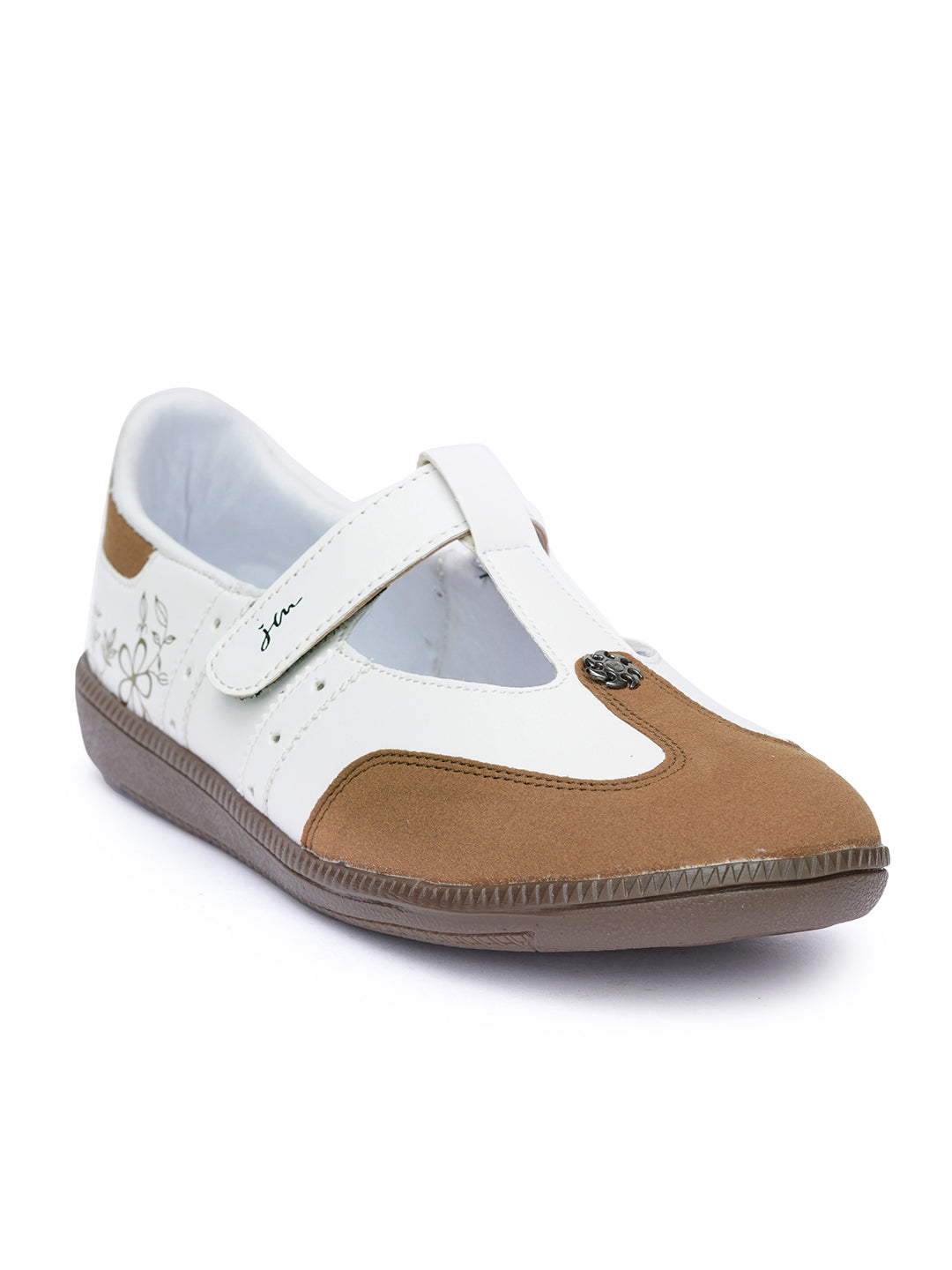 Women T-Strap Embellished ballet Sneaker Shoes