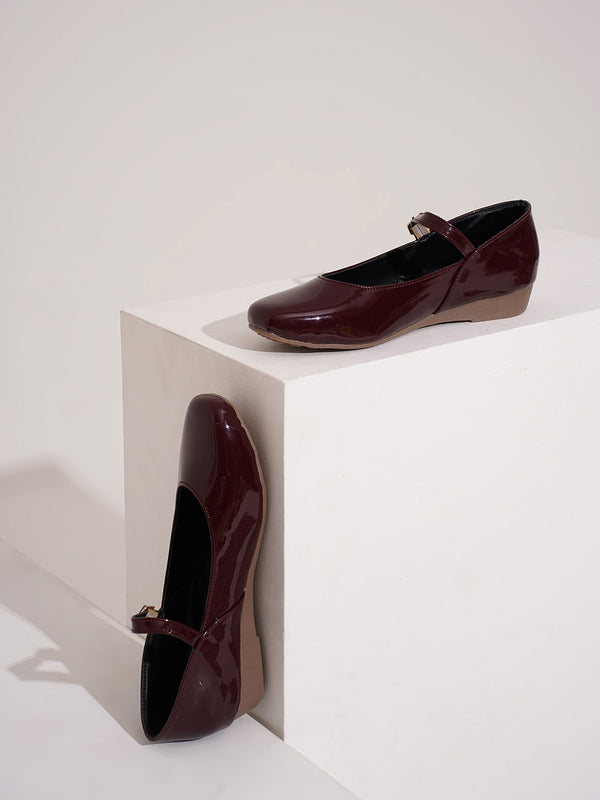 mary jane flats maroon