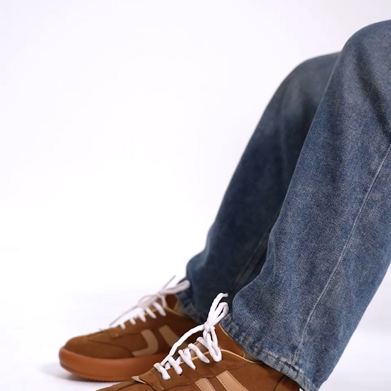 Retro-style sneakers for women and girls by Jm Looks with bold design Brown