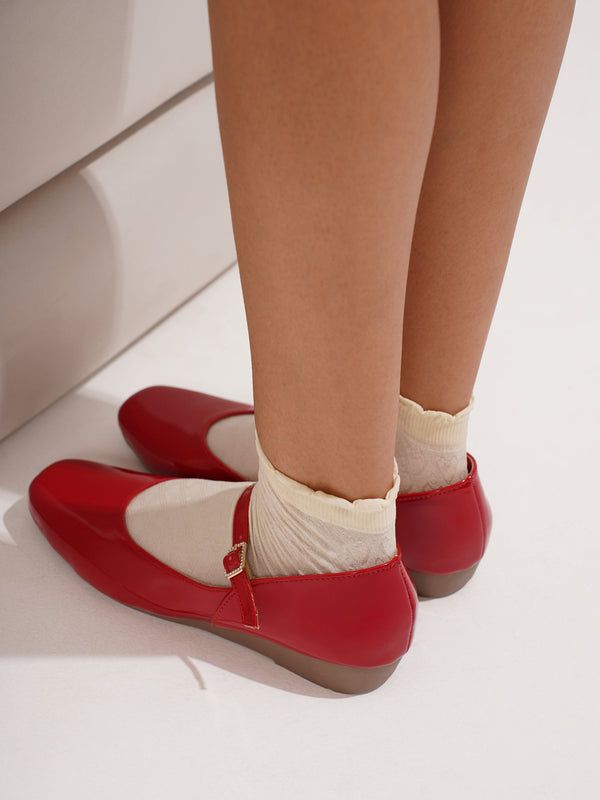 mary jane flats red