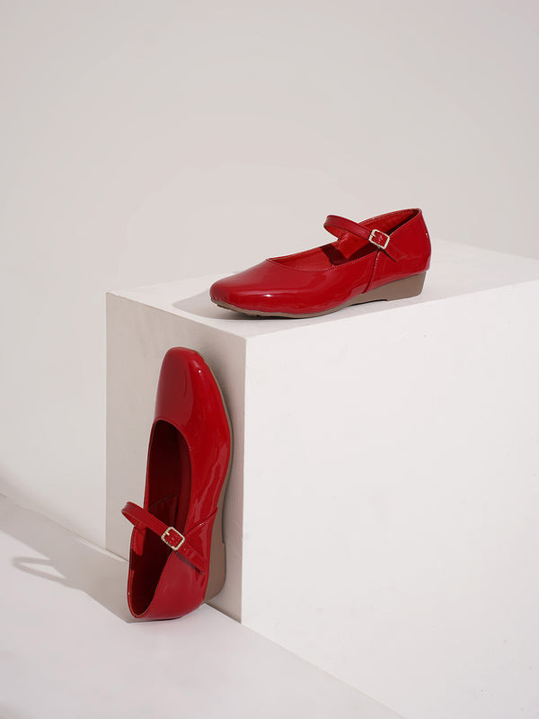 mary jane flats red