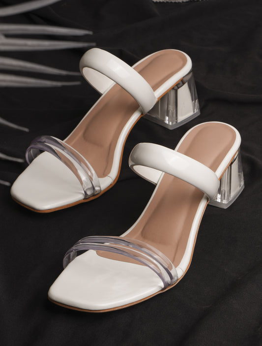 Shop Online Toe-Ring High Heeled Sandals for Women and Girls  White