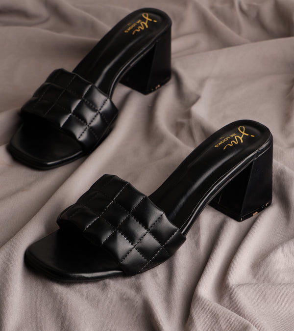 Open-Toe Chunky Heels Sandals for Women and Girls at JM LOOKS Black