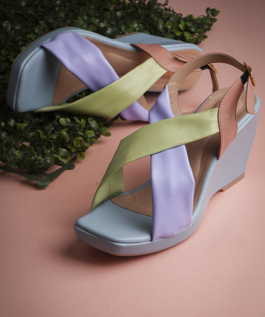 Open-Toe Heeled Sandals with Ankle-Strap for Women & Girls at JM LOOKS Multicolor
